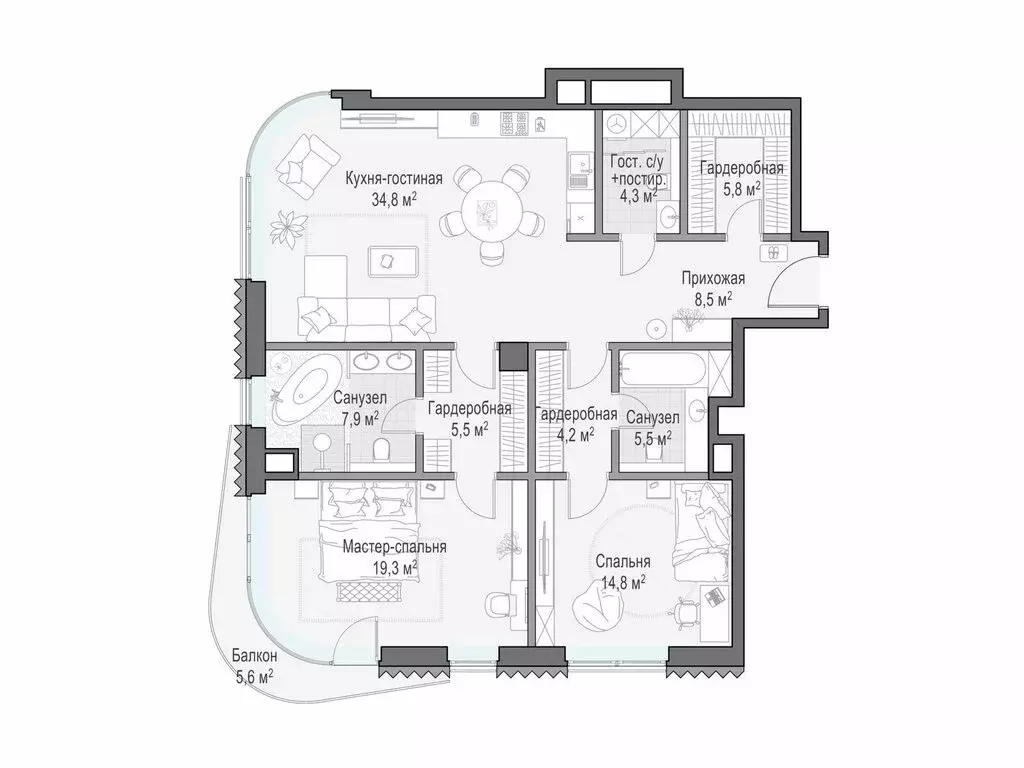 2-комнатная квартира: Москва, Большой Толмачёвский переулок, 5с1 ... - Фото 1
