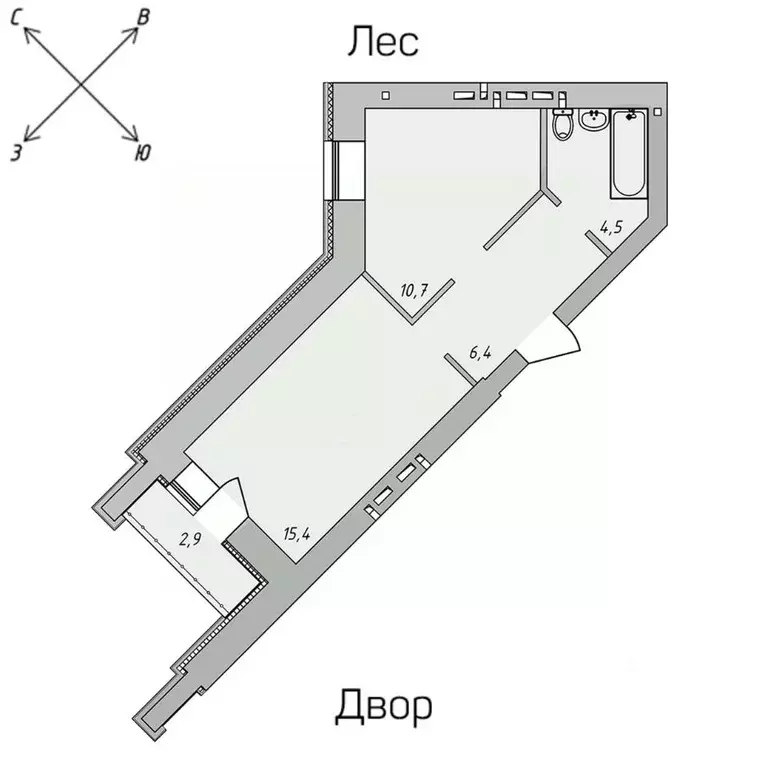 1-к кв. Томская область, Томск Нижний пер., 51 (37.89 м) - Фото 1