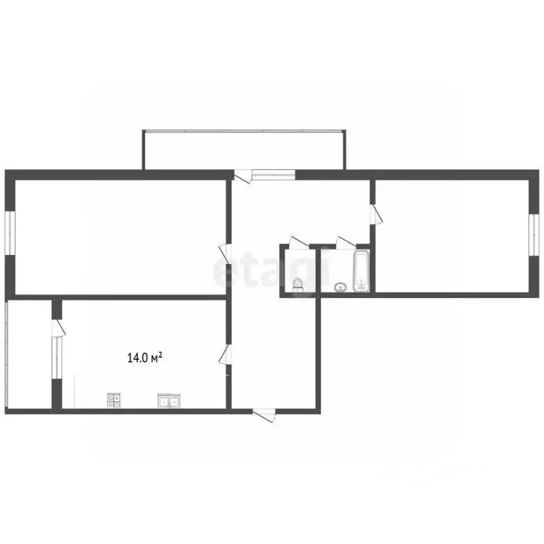 2-к кв. Тамбовская область, Тамбов Интернациональная ул., 69Ак3 (62.1 ... - Фото 1
