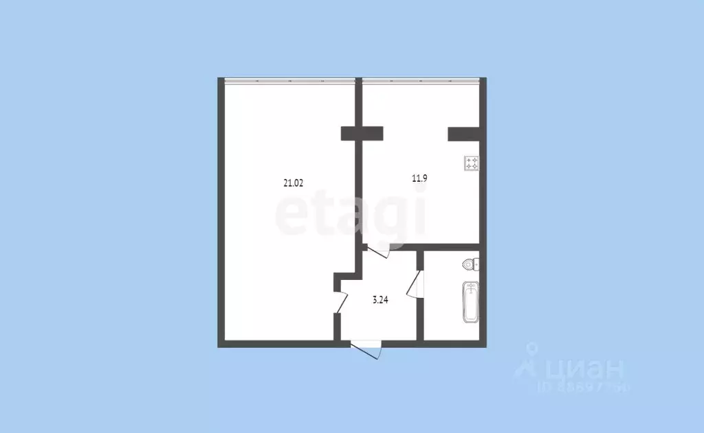 1-к кв. Карачаево-Черкесия, Черкесск Октябрьская ул., 9Нк3 (39.6 м) - Фото 1