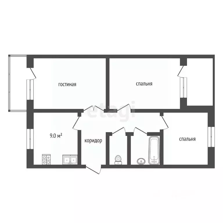 3-к кв. Ростовская область, Аксай ул. Вартанова, 4 (61.0 м) - Фото 1