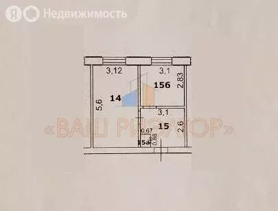 2-комнатная квартира: Губкин, улица Фрунзе, 12Б (34.4 м) - Фото 1