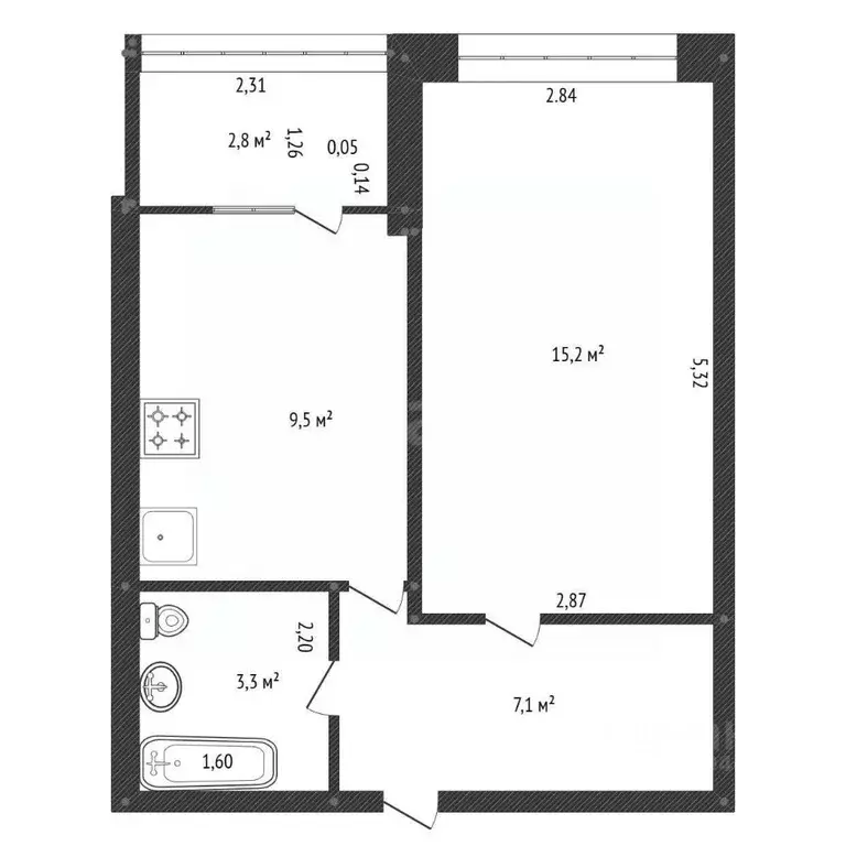 1-к кв. Башкортостан, Уфа Коммунистическая ул., 109 (35.3 м) - Фото 2