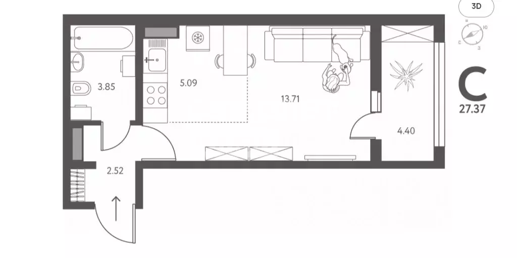 Студия Липецкая область, Липецк Ленина-Соборная пл. (27.37 м) - Фото 2
