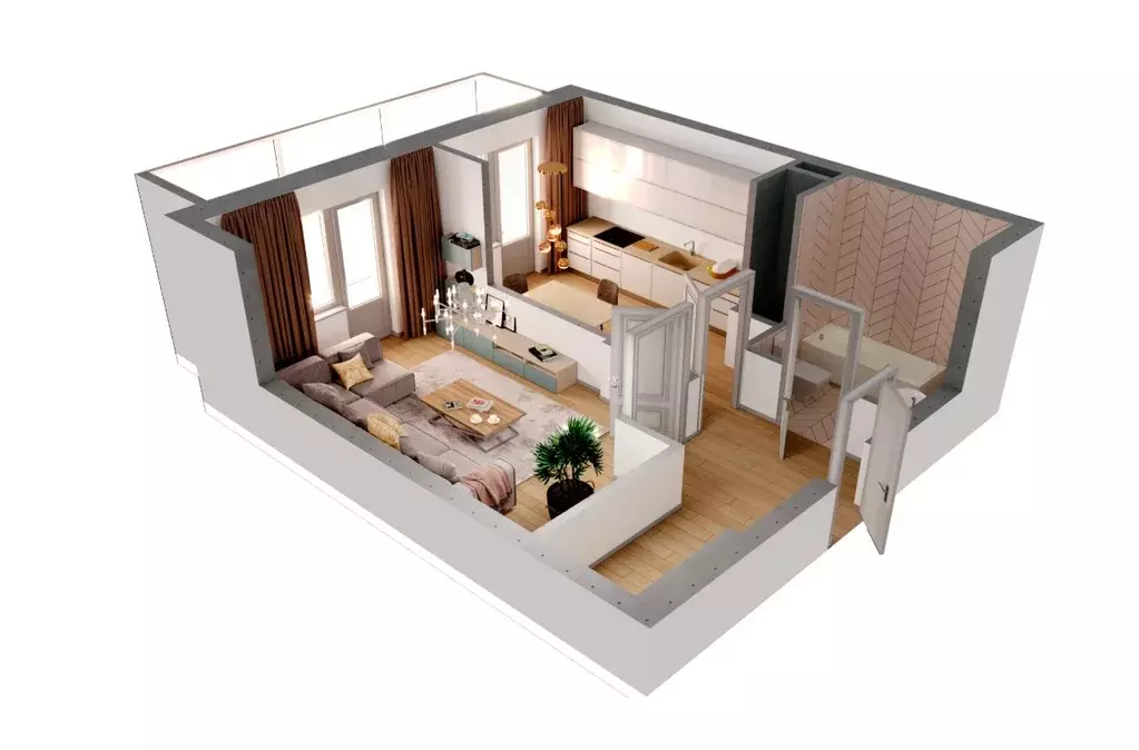 1-к кв. Татарстан, Казань ул. Мансура Хасанова, 13 (42.8 м) - Фото 2