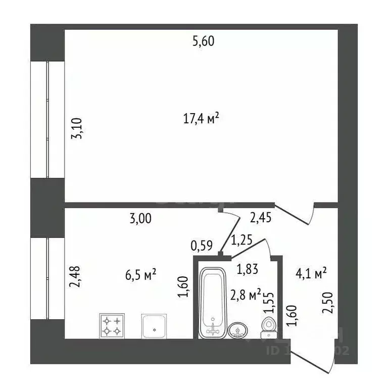 1-к кв. Башкортостан, Уфа ул. Свободы, 15 (31.0 м) - Фото 1