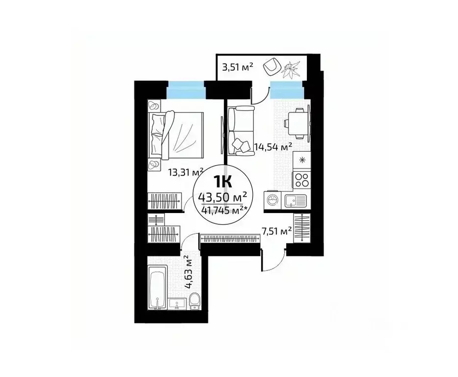 1-к кв. Самарская область, Самара пос. Мехзавод, Новая Самара мкр,  ... - Фото 1