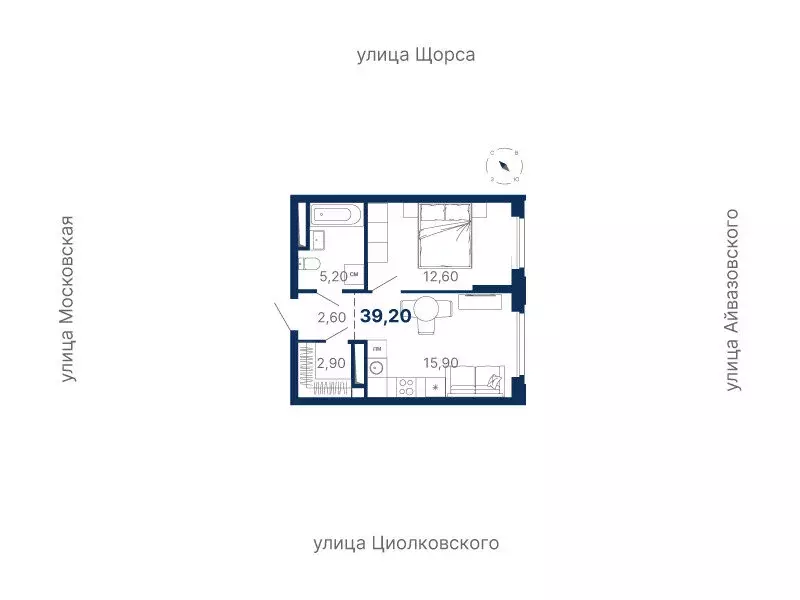 1-комнатная квартира: Екатеринбург, Московская улица, 251 (39.2 м) - Фото 0