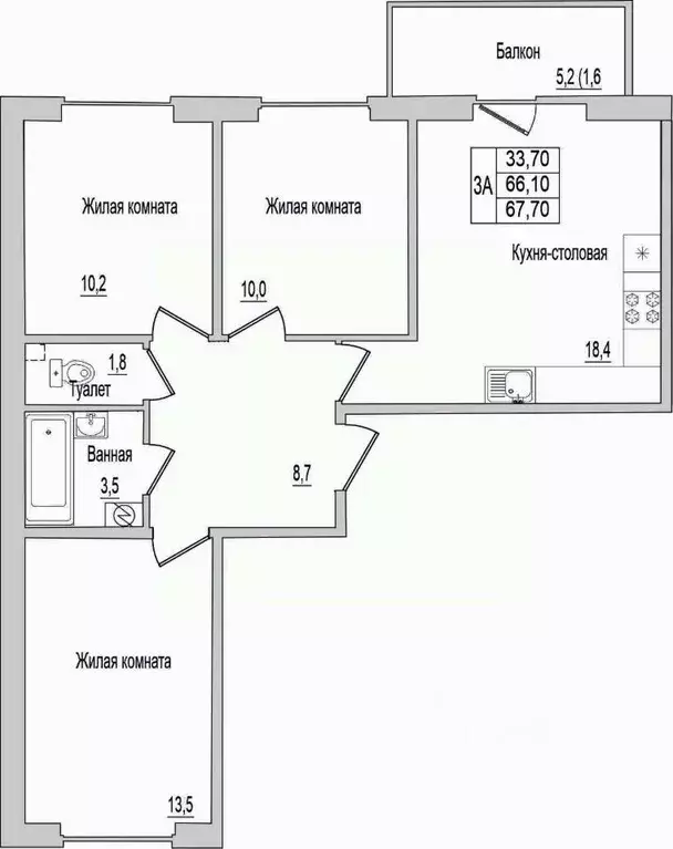 3-к кв. Псковская область, Псковский район, Завеличенская волость, д. ... - Фото 1