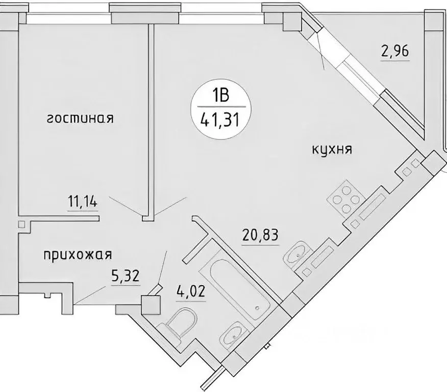 1-к кв. Новосибирская область, Новосибирск Тульская ул., 80 (41.5 м) - Фото 1