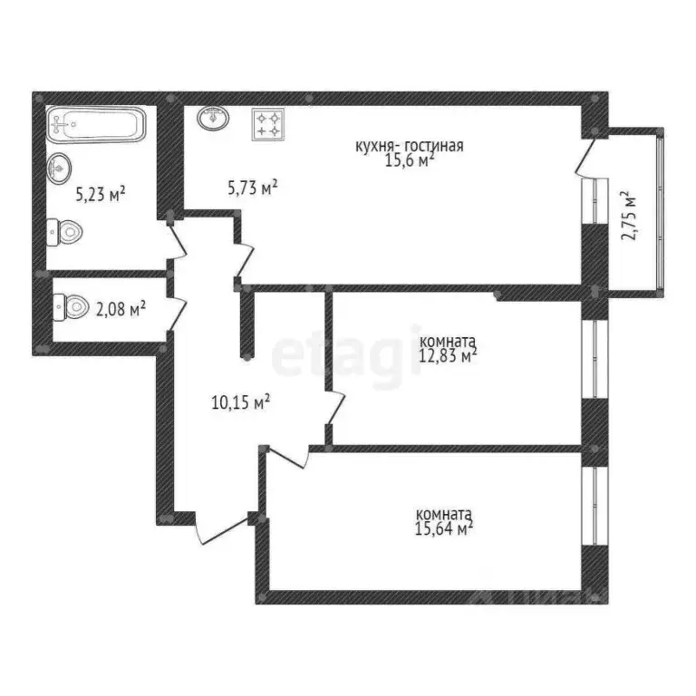3-к кв. Башкортостан, Уфа ул. Бородинская, 20 (68.0 м) - Фото 1