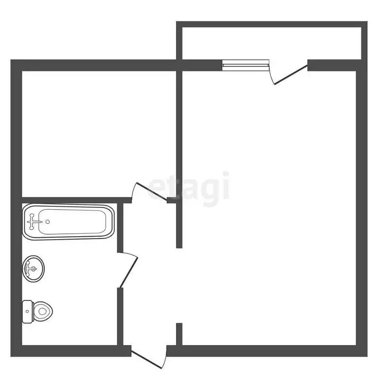 1-комнатная квартира: село Бобровка, 4-й квартал, 8 (35.6 м) - Фото 1