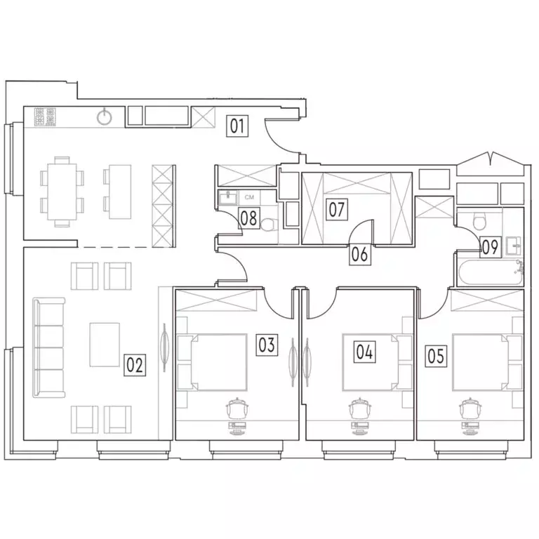 4-комнатная квартира: Москва, улица Ивана Франко, 6 (110.9 м) - Фото 2