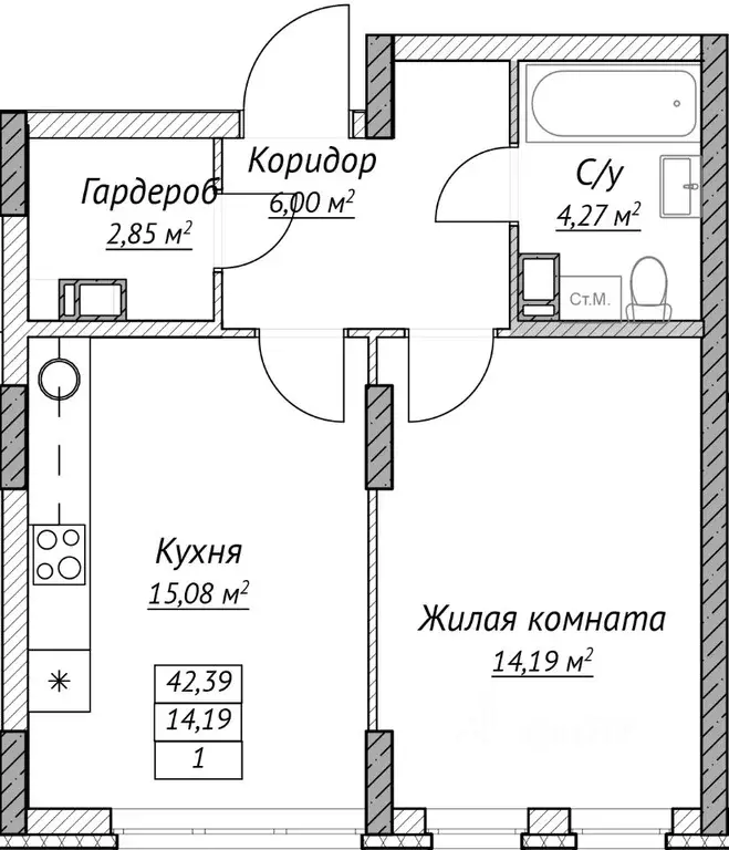 1-к кв. Нижегородская область, Нижний Новгород Сахарный Дол жилой ... - Фото 0