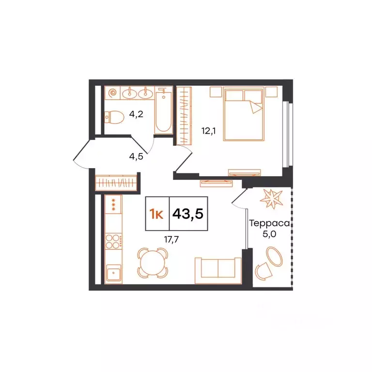 1-к кв. Свердловская область, Нижний Тагил 1-й кв-л, Александровский ... - Фото 1