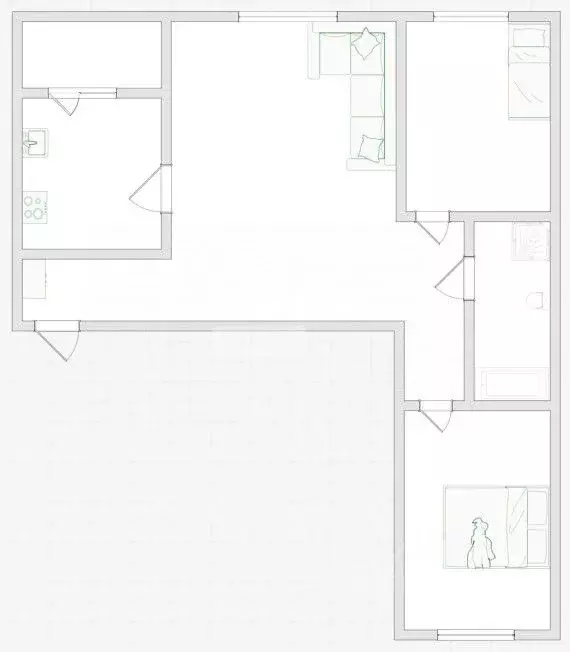 3-к кв. Омская область, Омск ул. Рокоссовского, 18/2 (70.0 м) - Фото 1