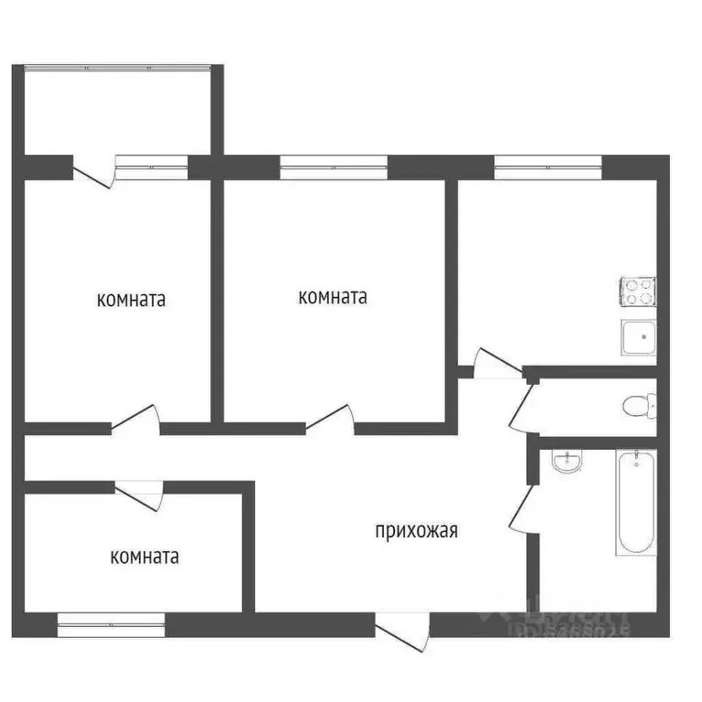 3-к кв. Курская область, Курск Прогулочная ул., 2 (86.6 м) - Фото 2
