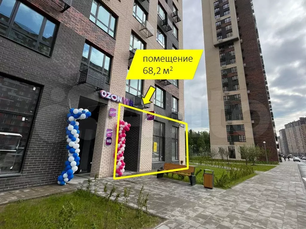 ЖК «Новоград Павлино , 68,2 м2, торговое помещение - Фото 1