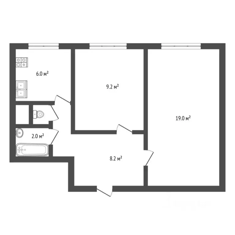 2-к кв. Тюменская область, Тюмень ул. Павла Шарова, 3 (67.0 м) - Фото 1