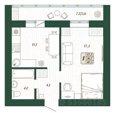 1-к кв. Самарская область, Волжский район, Смышляевка городское ... - Фото 1