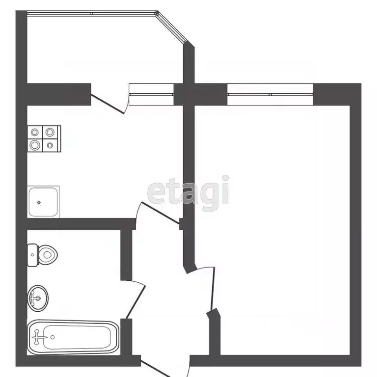 1-к кв. Ростовская область, Ростов-на-Дону ул. Ларина, 45с1 (48.0 м) - Фото 2