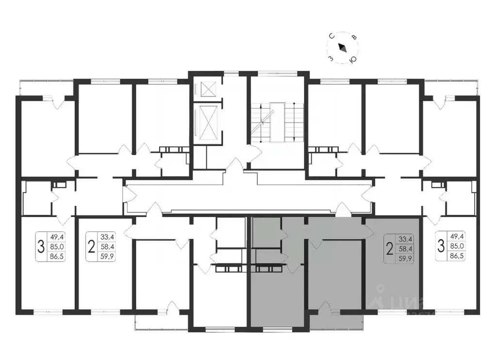 2-к кв. Воронежская область, Воронеж ул. Шишкова, 140Б/21 (59.9 м) - Фото 1