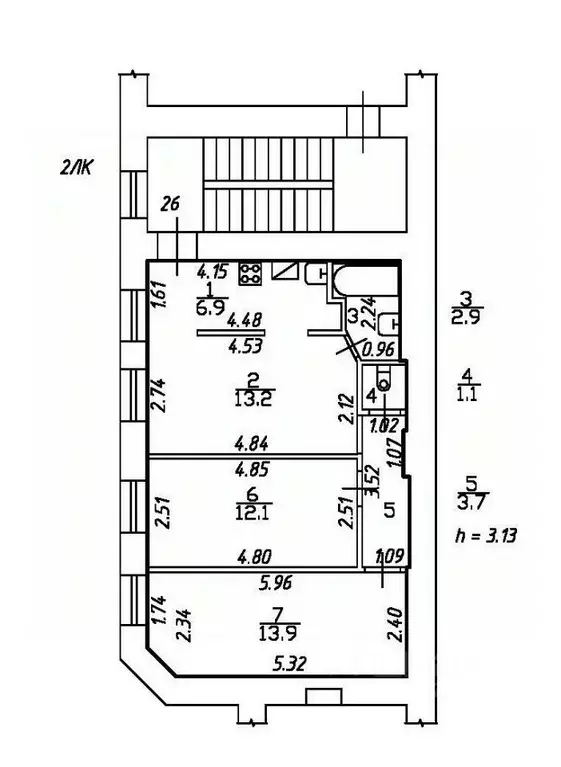 2-к кв. Санкт-Петербург ул. Жуковского, 15 (53.8 м) - Фото 2