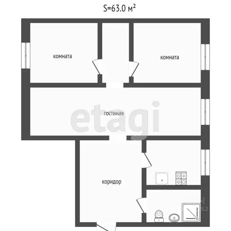 3-к кв. Ставропольский край, Пятигорск ул. Юлиуса Фучика (74.0 м) - Фото 1