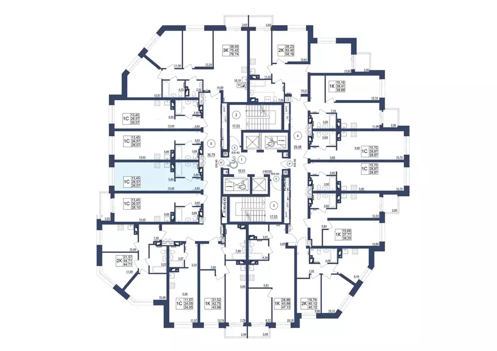 1-к квартира, 38.08 м - Фото 0