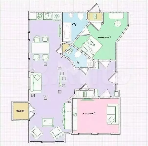 3-к. квартира, 128 м, 3/7 эт. - Фото 0