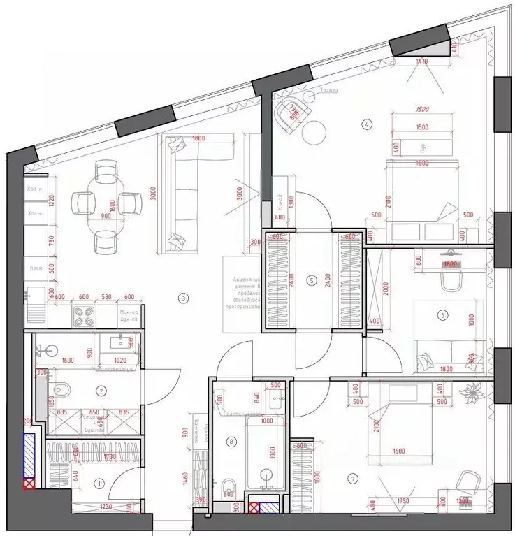 4-к кв. Москва ул. Народного Ополчения, 15К2 (114.7 м) - Фото 1