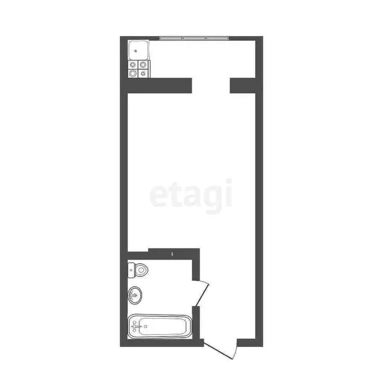 Квартира-студия: Тюмень, улица Новосёлов, 117 (15.7 м) - Фото 0