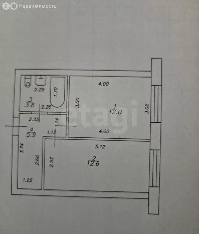 1-комнатная квартира: Казань, улица Азата Аббасова, 23А (34.3 м) - Фото 0