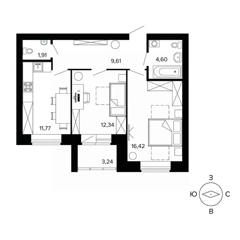 2-к кв. Свердловская область, Березовский бул. Малахитовый (60.4 м) - Фото 1