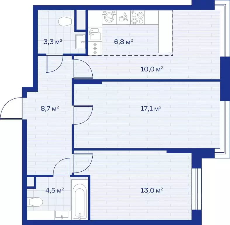 3-к кв. Московская область, Красногорск городской округ, д. Аристово  ... - Фото 1