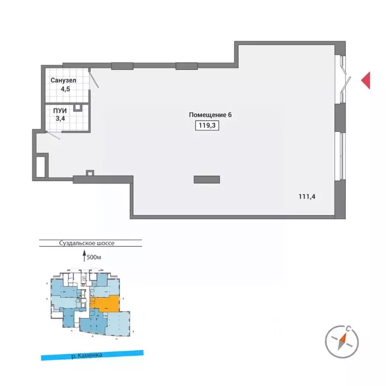 Торговая площадь в Санкт-Петербург ш. Суздальское, 20к2 (119 м) - Фото 0