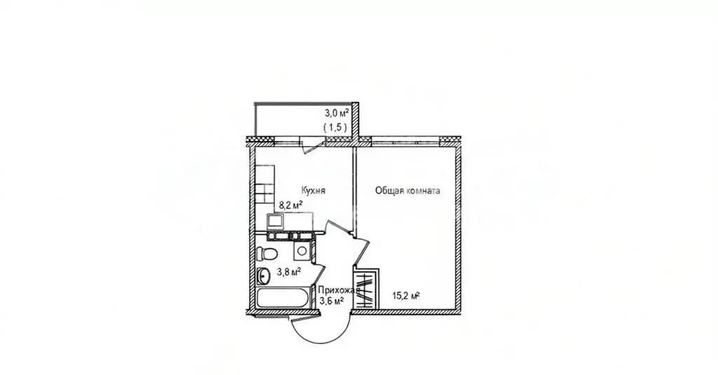 1-комнатная квартира: Юрга, улица Мира, 29 (32.3 м) - Фото 1