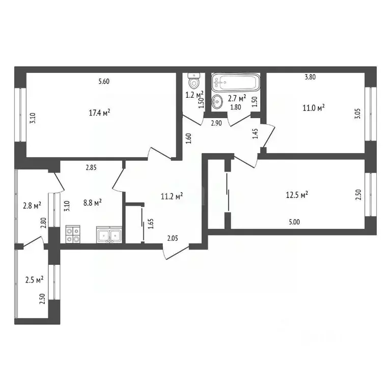 3-к кв. Тамбовская область, Мичуринск ул. ГОУНПО ПУ-37, 1 (67.4 м) - Фото 2