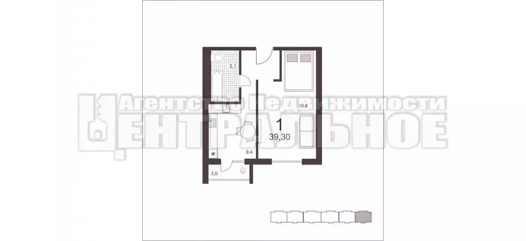 1-комнатная квартира: Смоленск, Промышленный район (39.3 м) - Фото 0