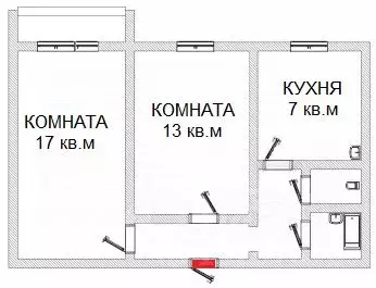 2-к кв. Челябинская область, Челябинск Комсомольский просп., 33б (46.2 ... - Фото 1