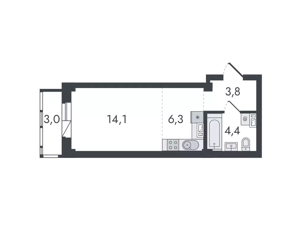 Квартира-студия: Киров, Чистопрудненская улица, 13 (31.6 м) - Фото 0