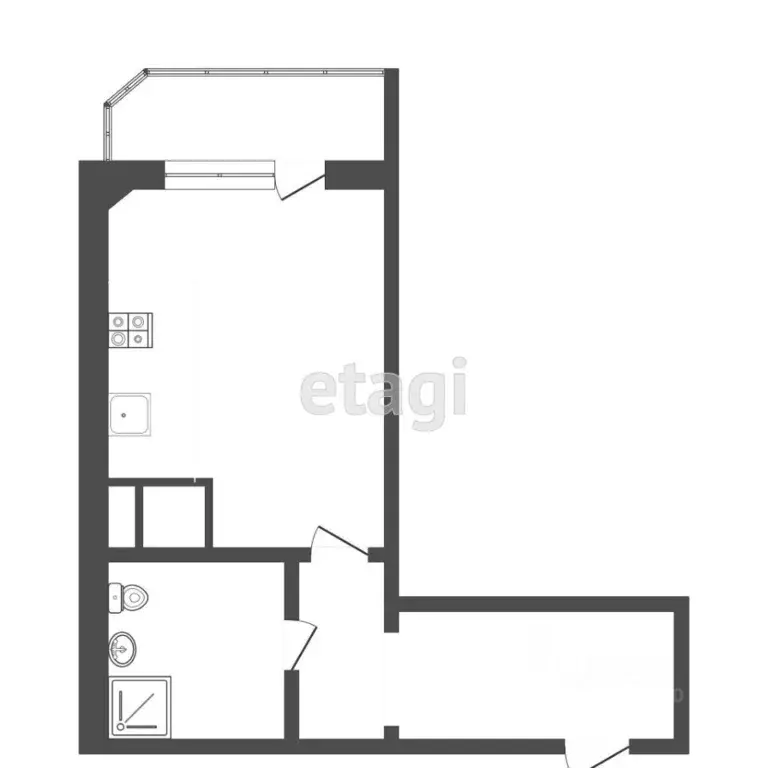 Студия Тюменская область, Тюмень ул. Валентины Трофимовой, 1 (28.6 м) - Фото 1