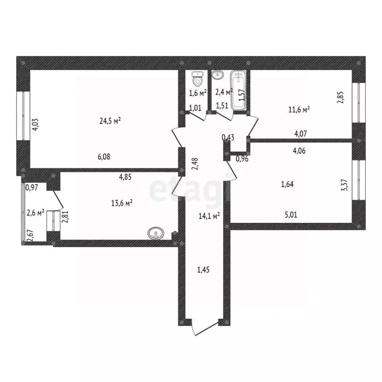 3-к кв. Башкортостан, Уфимский район, с. Миловка проезд Белоречный, 3 ... - Фото 2