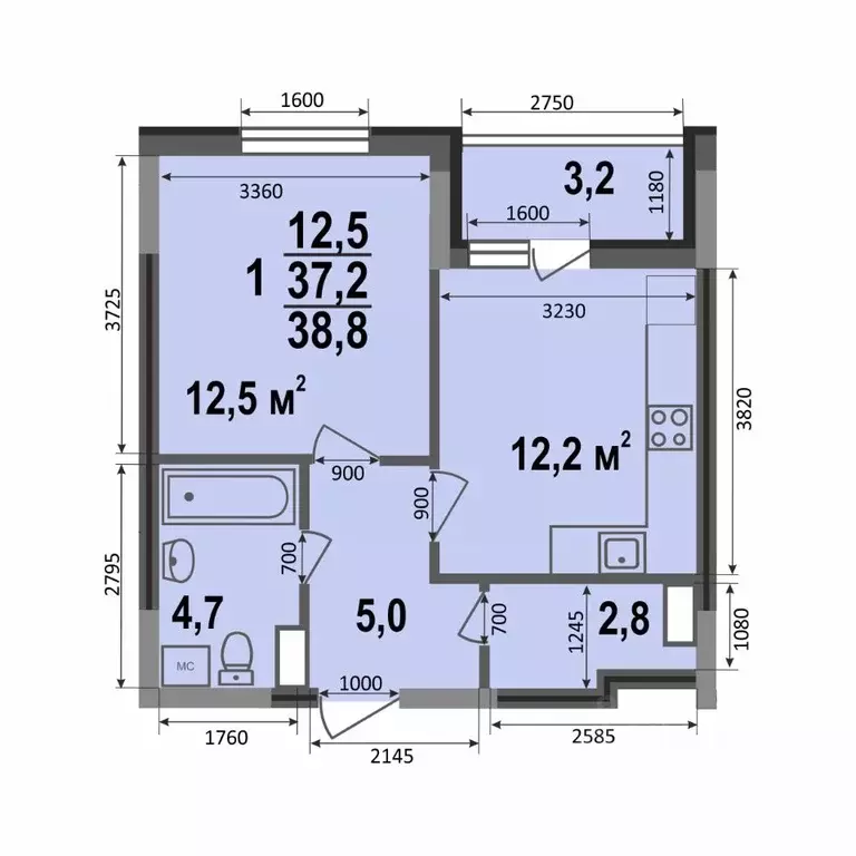 1-к кв. Владимирская область, Владимир Веризино мкр, Веризино лайф ... - Фото 1