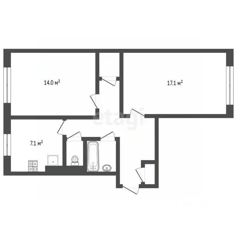 2-к кв. Ямало-Ненецкий АО, Муравленко ул. Ленина, 129 (51.9 м) - Фото 1