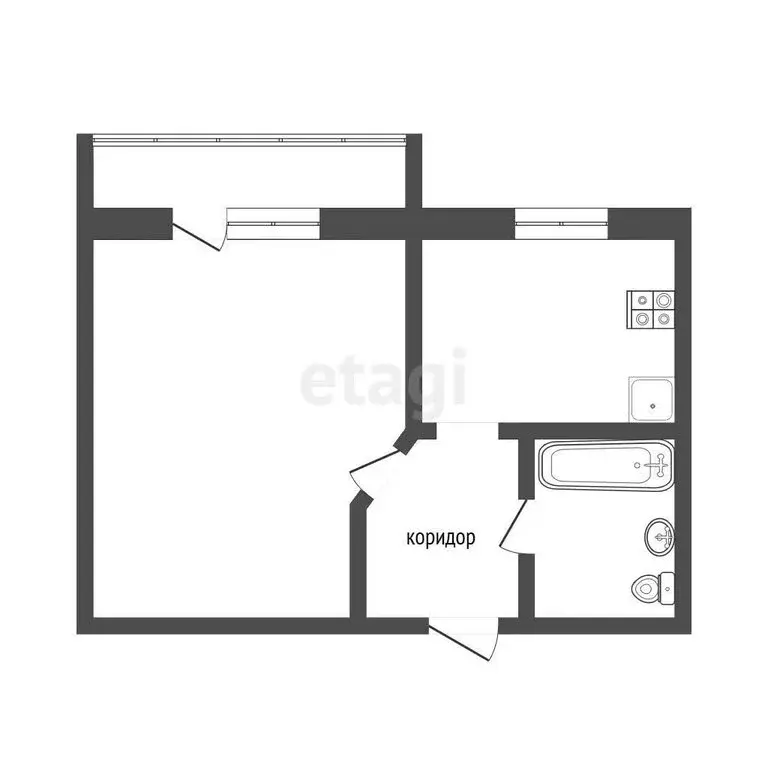 1-комнатная квартира: Севастополь, улица Маршала Геловани, 18 (22.6 м) - Фото 1