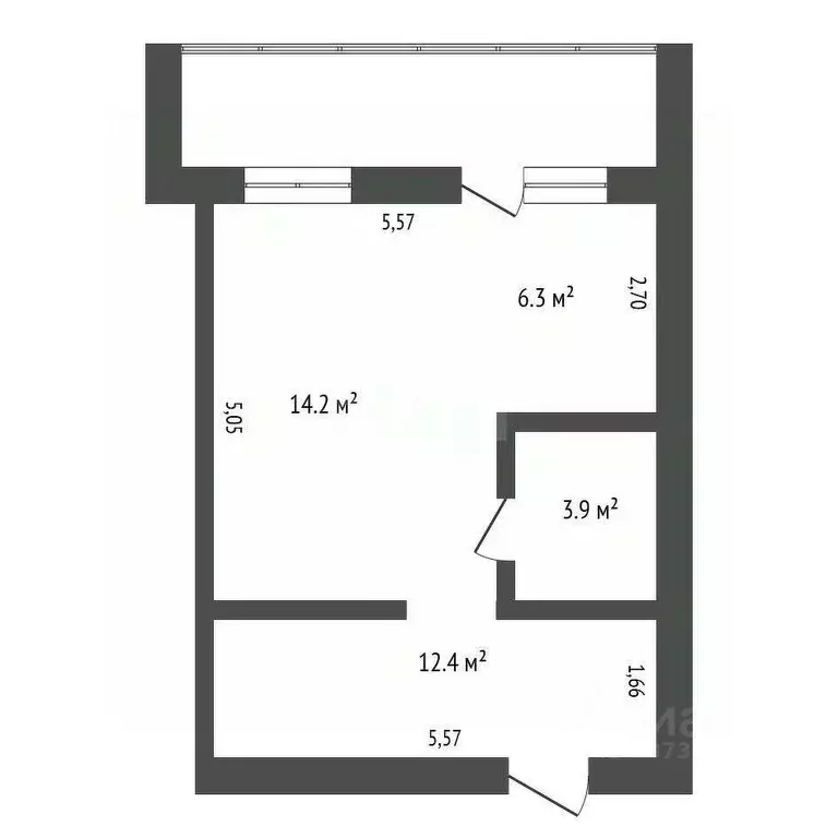 Студия Амурская область, Благовещенск Высокая ул., 130 (39.3 м) - Фото 2