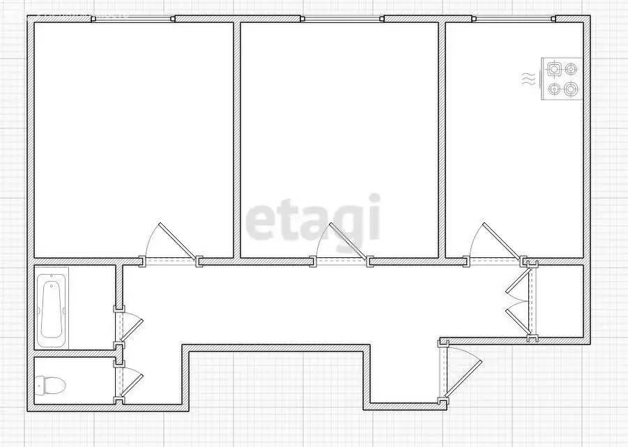 2-комнатная квартира: Кострома, микрорайон Венеция, 43 (76.3 м) - Фото 1