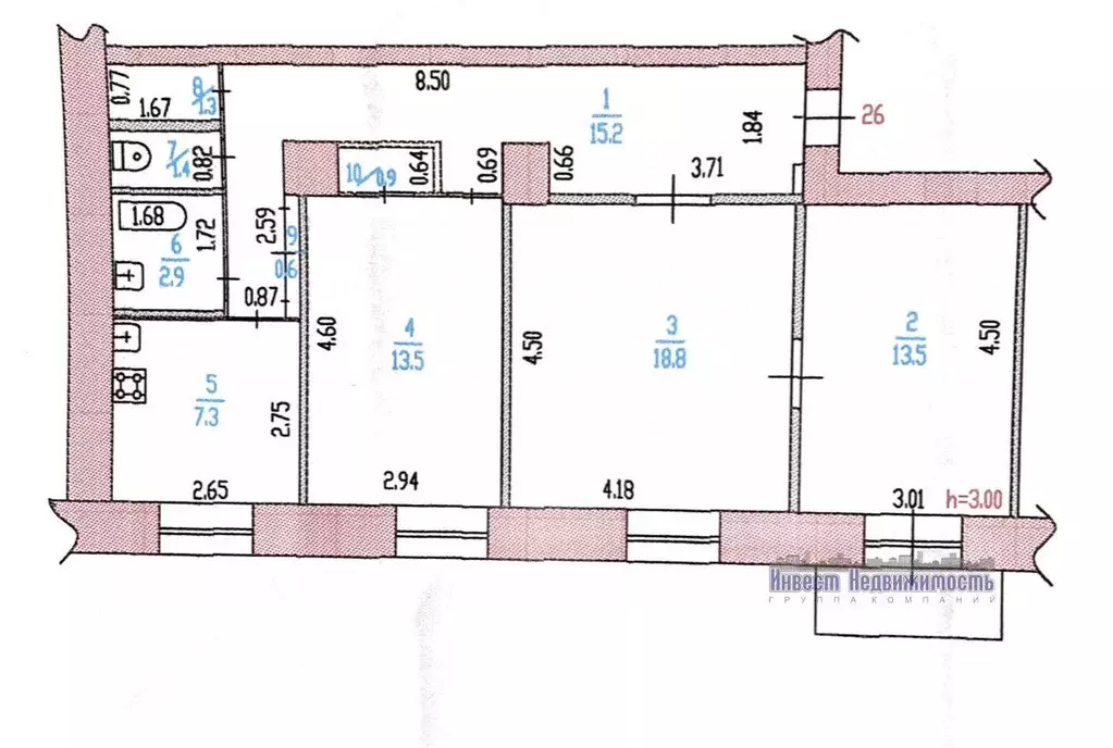 3-к кв. Алтайский край, Барнаул просп. Строителей, 25 (75.4 м) - Фото 2