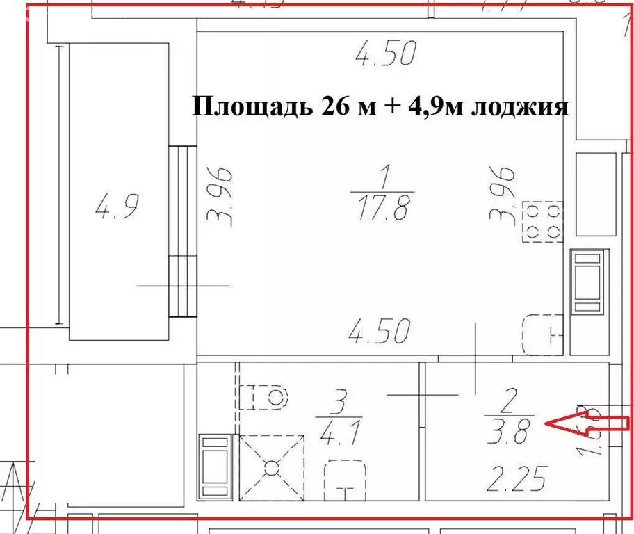 Квартира-студия: Санкт-Петербург, 1-й Предпортовый проезд, 1 (26 м) - Фото 1